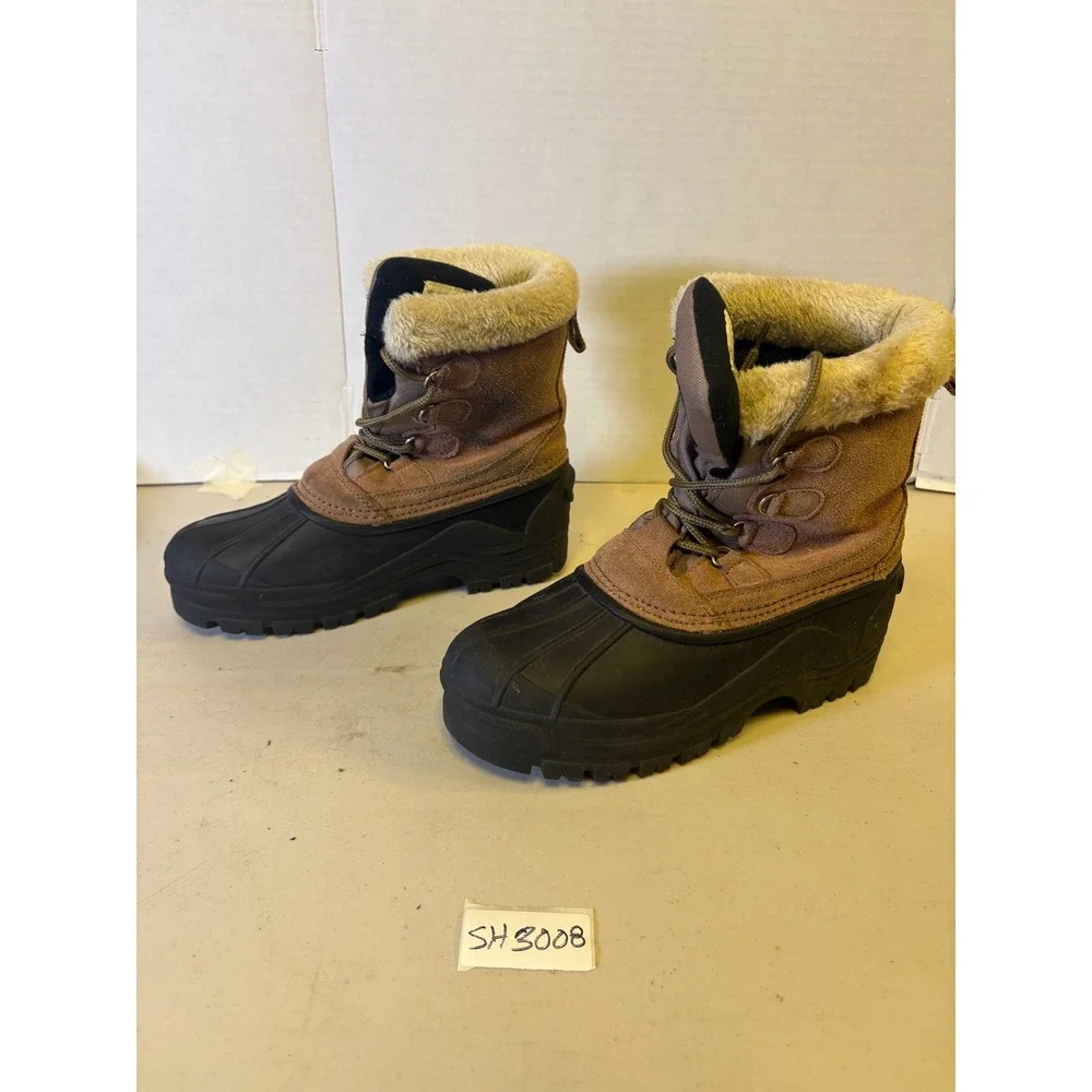Itasca Cedar Mens Size 8 Brown Leather Insulated Waterproof Snow Duck Boots